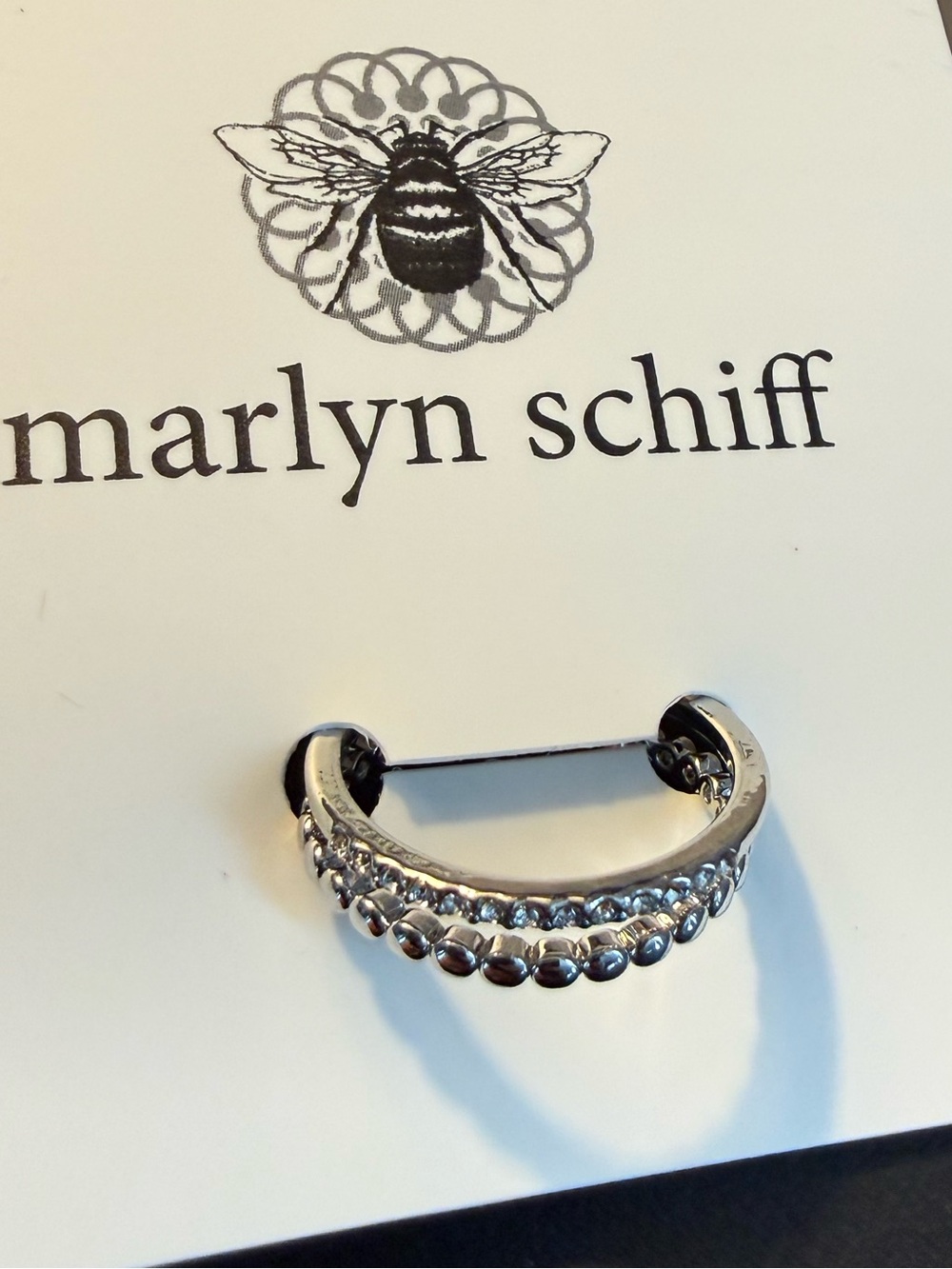 Marlyn Schiff Silver Arielle Double Band Ring Adjustable One Size